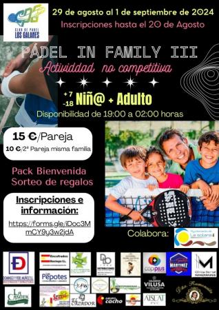 Cartel del campeonato Pádel en familia